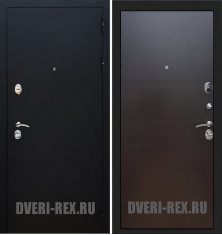 Стальная дверь Рекс 5А Черный муар (Венге поперечный)